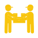 yellow illustration of two movers carrying a box